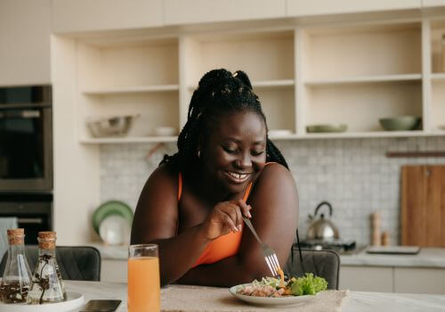 Girl Enjoying Salad